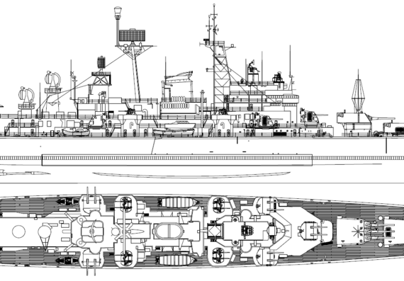 Крейсер USS CAG-1 Boston 1956 [Heavy Cruiser] - чертежи, габариты, рисунки